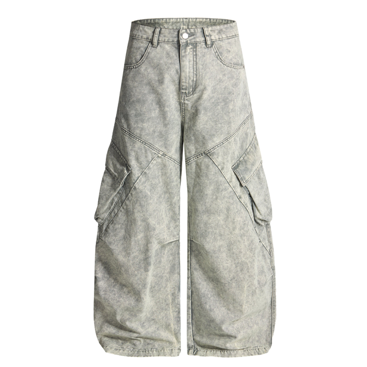 Distressed Wide Leg Cargo Pants