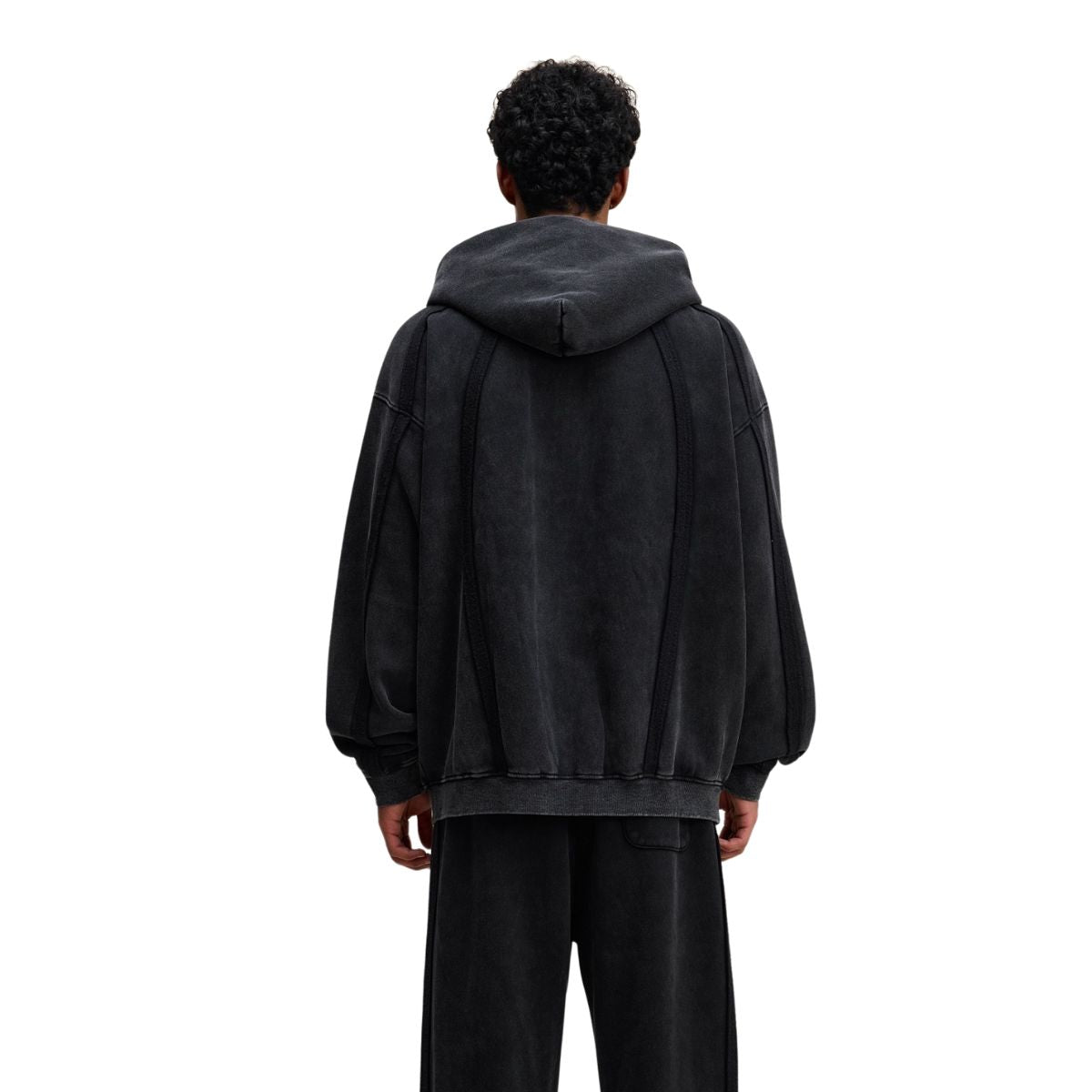 Double Slider Fleece Deconstructed Hoodie