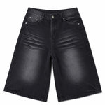 Vintage Wash Wide Leg Denim Shorts