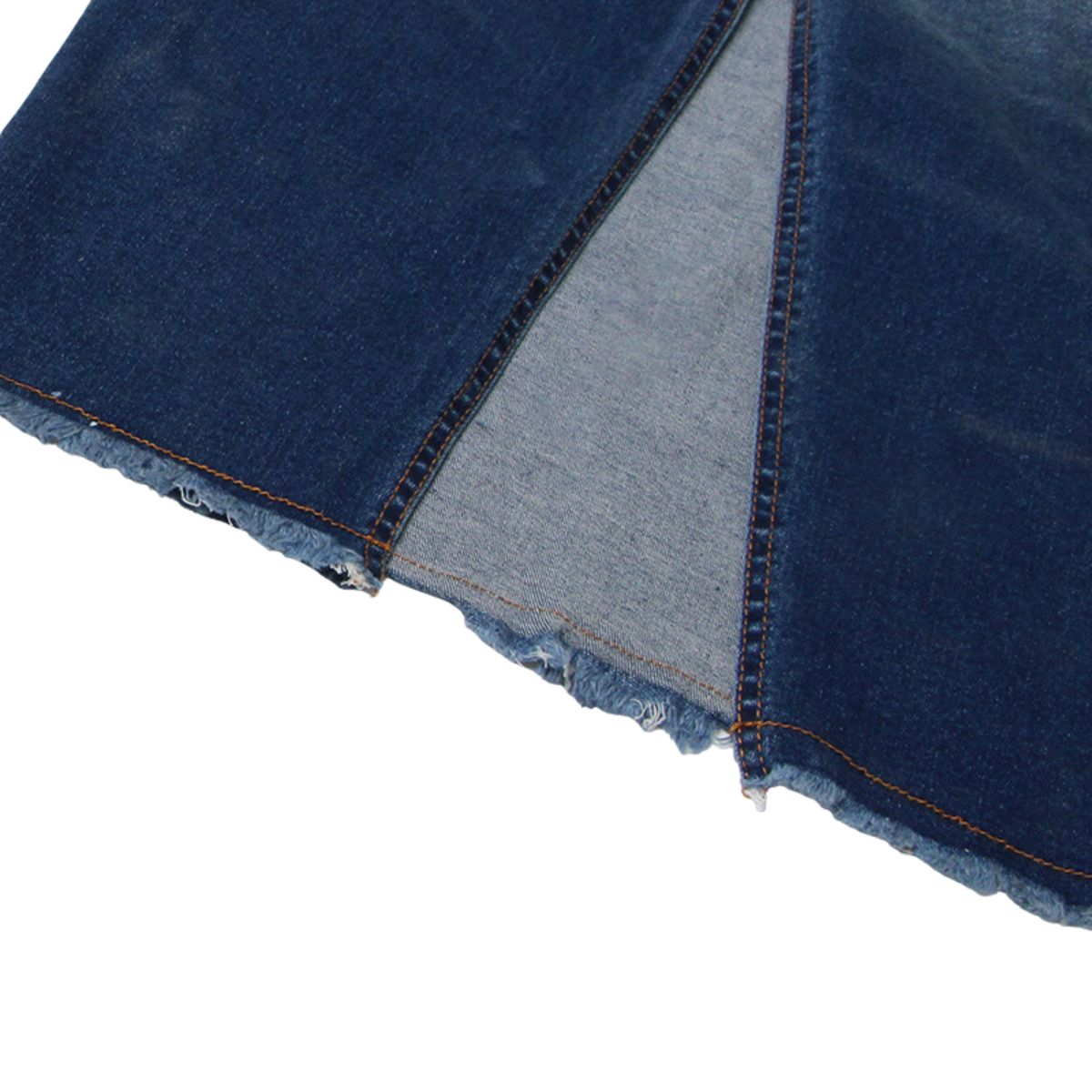 Raw Hem Ombr¨¦ Washed Denim Maxi Skirt