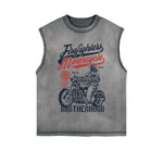 Firefighters Motorcycle Graphic Sleeveless Tee-INNBLAC Fashion Apparel