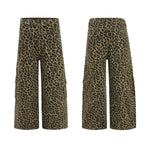 Leopard Print Patchwork Relaxed Wide-Leg Lounge Pants