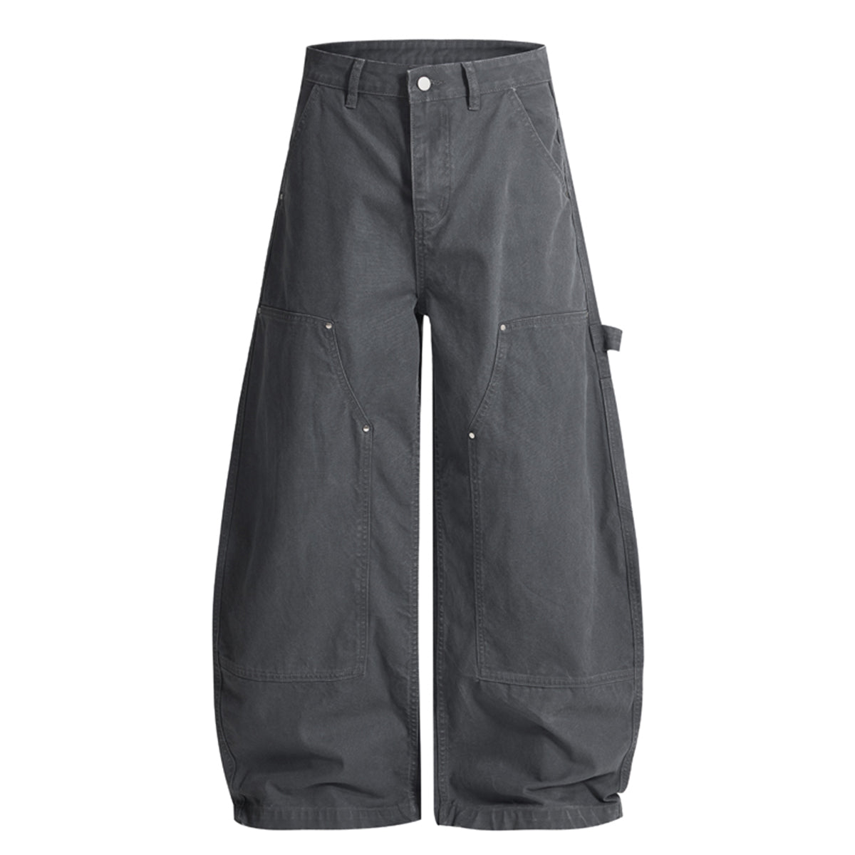 Curved Seam Cargo Loose Fit Pants