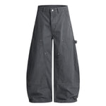 Curved Seam Cargo Loose Fit Pants
