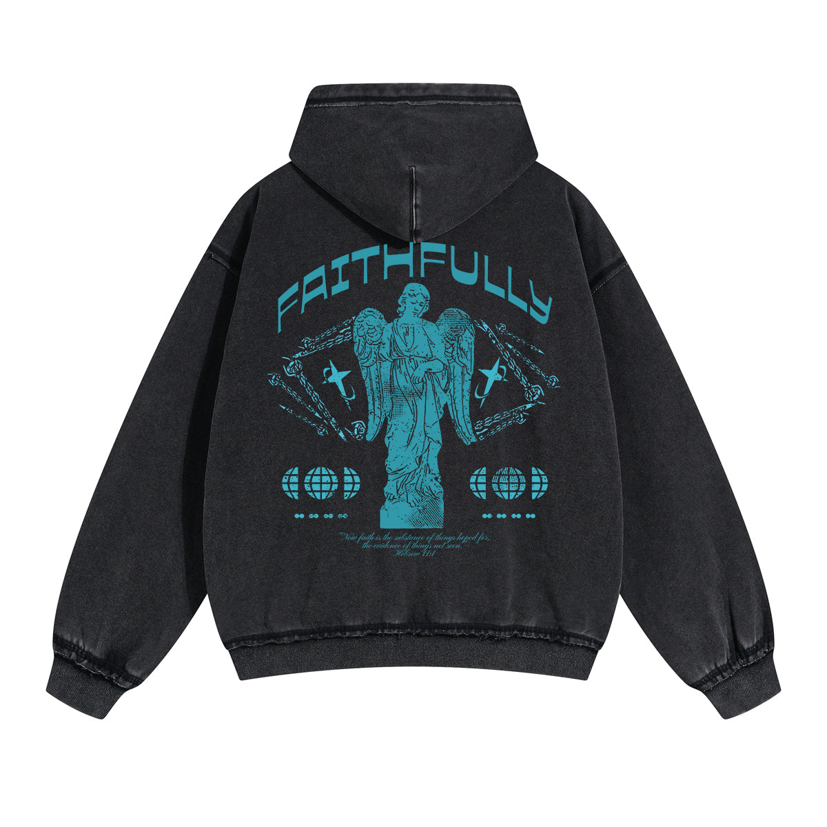 Faithfully Christian Graphic Double Slider Zip Hoodie-INNBLAC Fashion Apparel