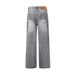 Relaxed Fit Wash Denim Gray Jeans-INNBLAC Fashion Apparel