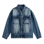 Men's Heavy Washed Vintage Loose Large Size Denim Jacket