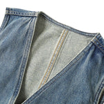 V-Neck Button-Front Denim Vest