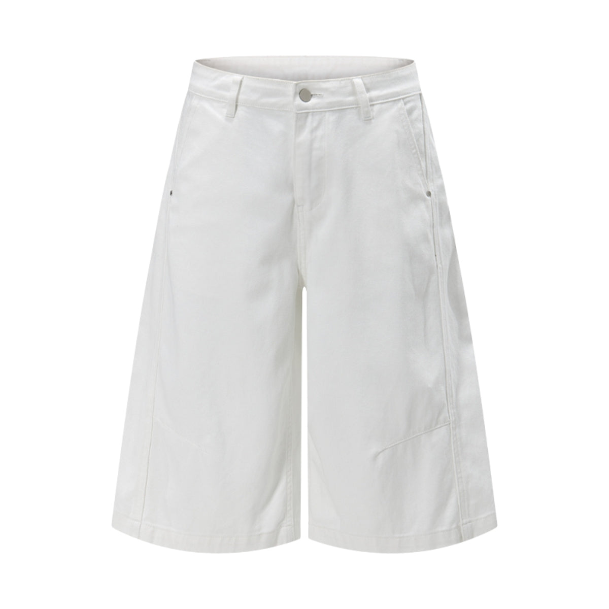 Vintage Washed Cleanfit Straight Cut Wide Leg Denim Shorts