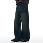 Comfort Fit Vintage Blue Wide Leg Everyday Jeans