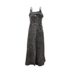 Women's Grommet Washed Denim Midi Dress