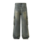 Wide Leg Cargo Denim Pants-INNBLAC Fashion Apparel