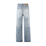 Washed Wrinkles Baggy Jeans-INNBLAC Fashion Apparel