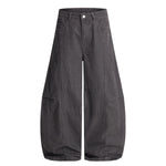 Curved Blade Wide Leg Patchwork Casual Pants