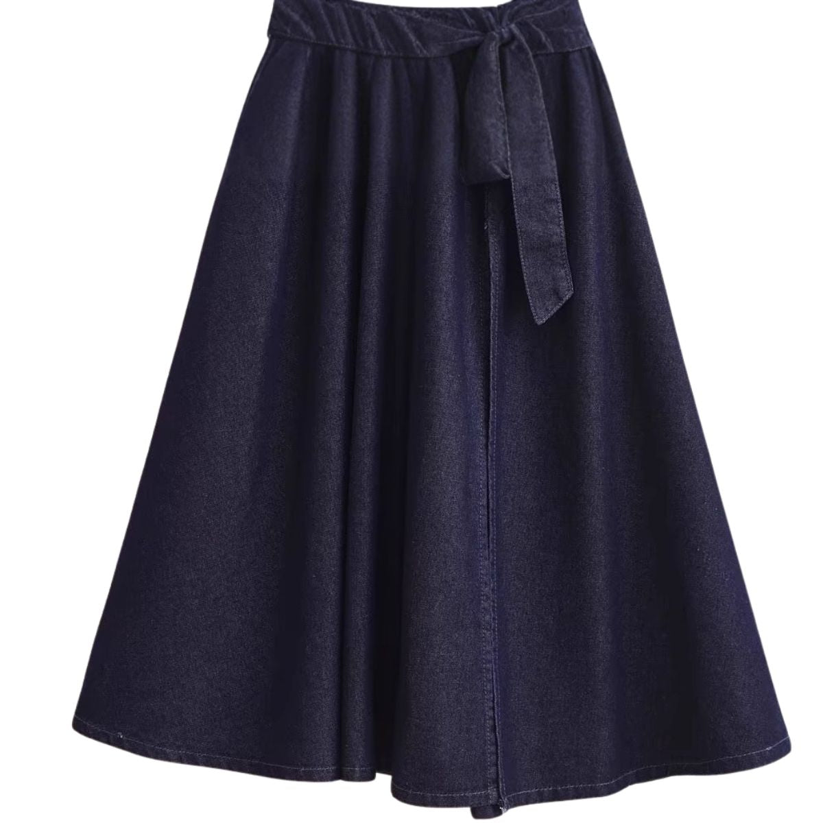 Halter Neck Denim Belted Dress