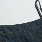 Women's Dark Denim Strappy Midi Dress