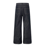 Raw Denim Wide Leg Metal Hardware Jeans