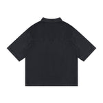 Cotton Washed Oversized Denim Collar Tee