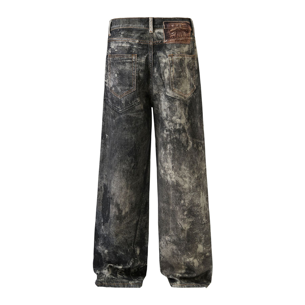 Straight Leg Digital Print Jeans-INNBLAC Fashion Apparel