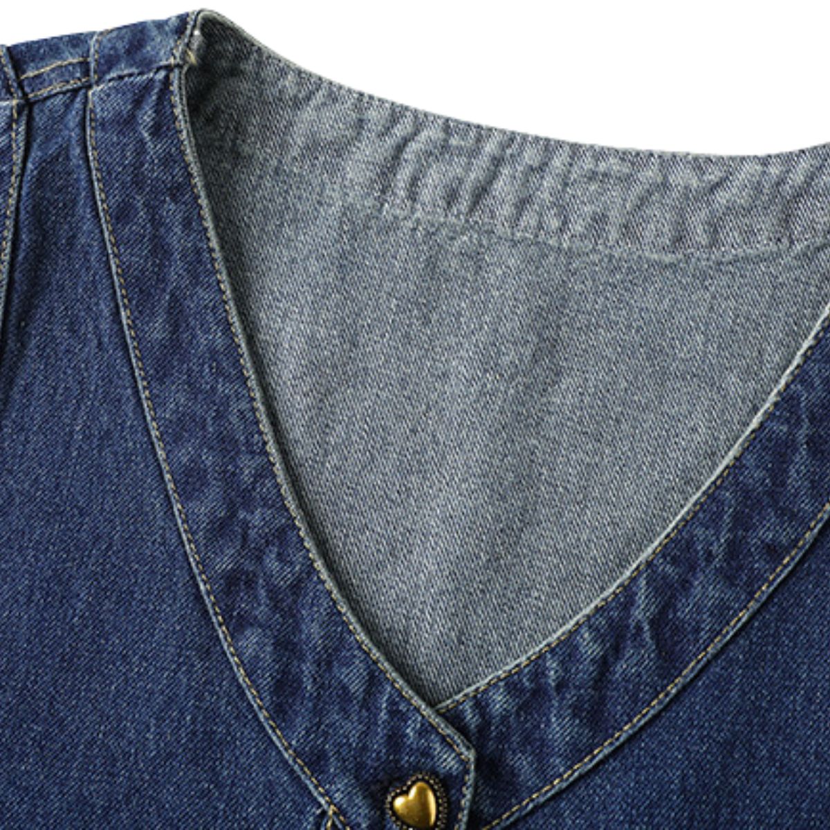 Classic Blue Boxy Denim Vest