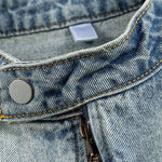 Men's Heavy Washed Distressed Retro Blue Simple Casual Denim Jacket