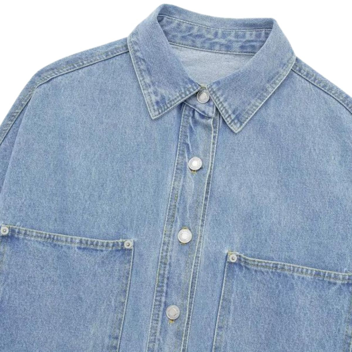 Fashion Lapel Long-sleeved Denim Shirt Jacket