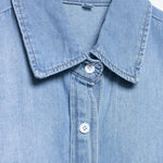 Women's casual versatile single-breasted multi-button lapel denim shirt