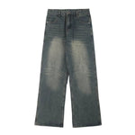 Washed Whiskers Straight Leg Jeans-INNBLAC Fashion Apparel