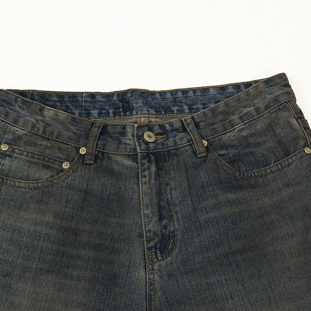 Wrinkle Wash Vintage Straight Jeans