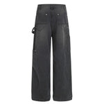 Men's Distressed Punk Cargo Pants â€?Loose Wide-Leg Streetwear
