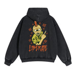 Liberate Street Punk Double Slider Zip Hoodie-INNBLAC Fashion Apparel