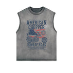 American Chopper Graphic Sleeveless Faded Tee-INNBLAC Fashion Apparel