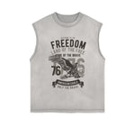 Eagle Retro Graphic Sleeveless Faded Tee-INNBLAC Fashion Apparel