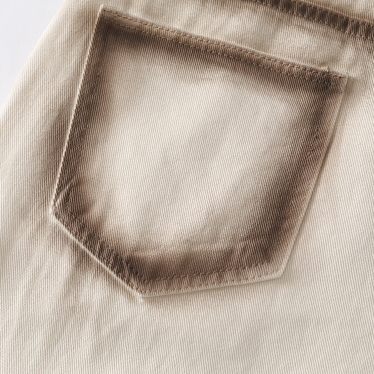 Contrast Edge Washed Wide-Leg Jeans