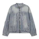 Wax Coated Denim Motorcycle Jacket