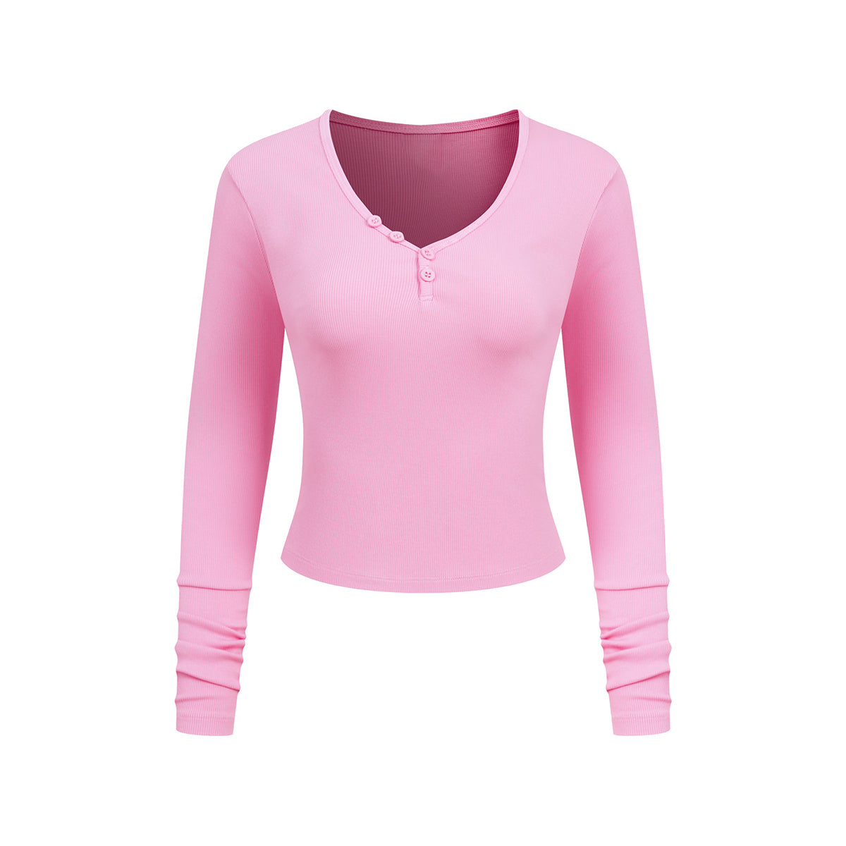 Long-Sleeve Ribbed Henley Top 8.25oz