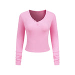 Long-Sleeve Ribbed Henley Top 8.25oz