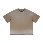 Boxy Raw Edge Washed Loose Short Sleeve Tee