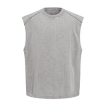 Raw Edge Distressed Studded Sleeveless Tee