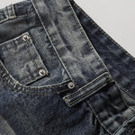 Vintage Washed Distressed Light Blue Wide Jeans
