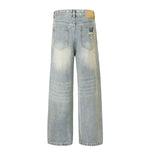 Classic Faded Blue Distressed Denim Pants