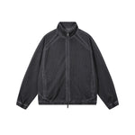 Lightweight Mesh Stand Collar Elastic Hem Zip Jacket