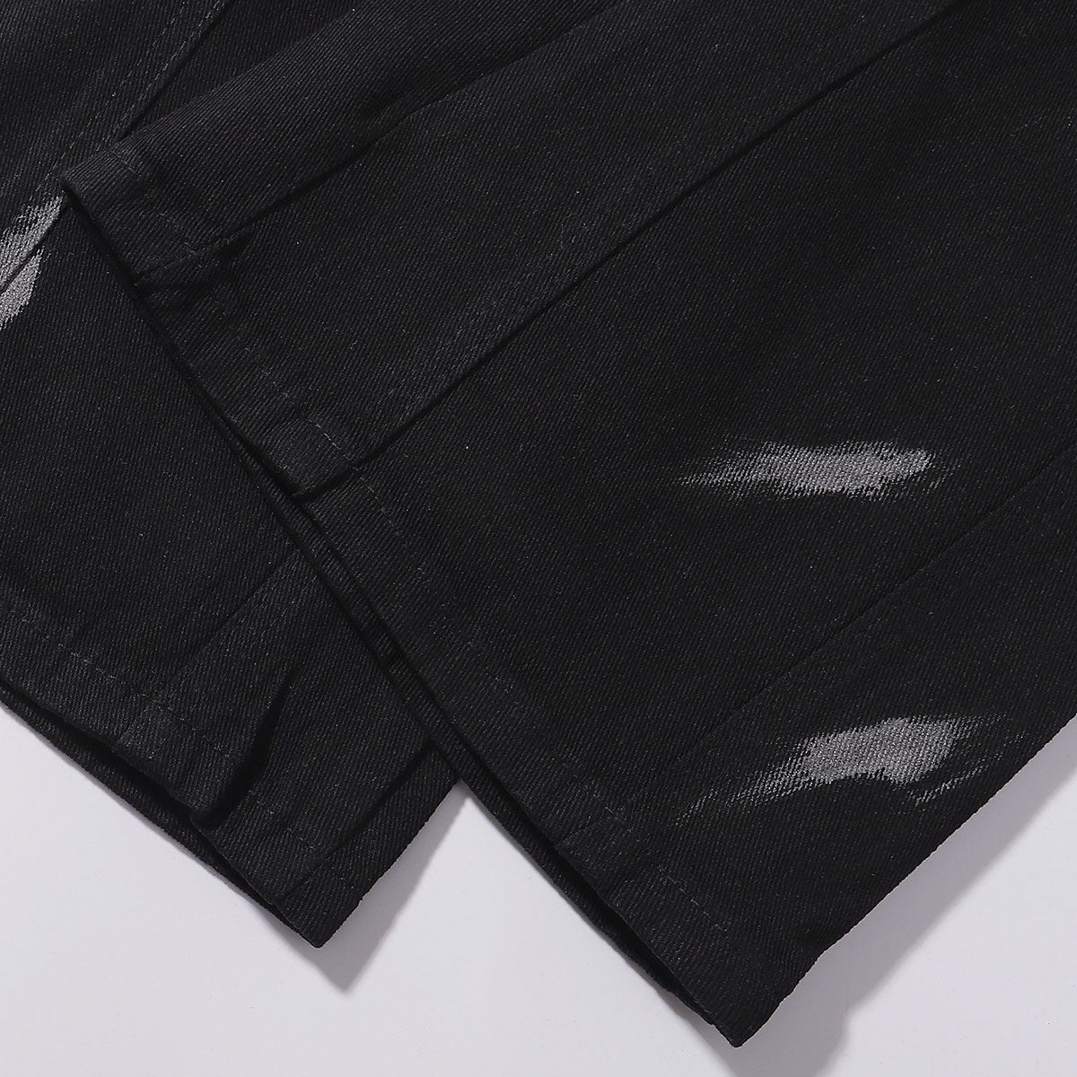 Black Rhinestone Star Appliqué Denim Jeans