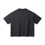 Oversized Color-Block Ribbed Collar Comfortable Tee