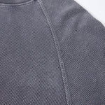 Boxy Waffle Washed Distressed Raglan Tee