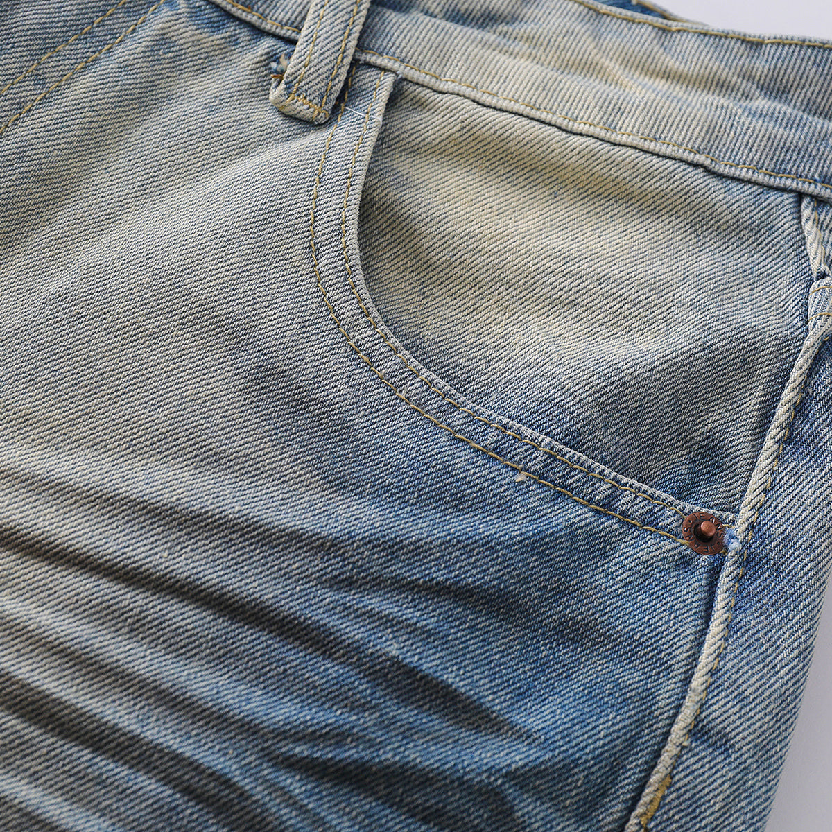 Wrinkle Wash Loose Straight Jeans