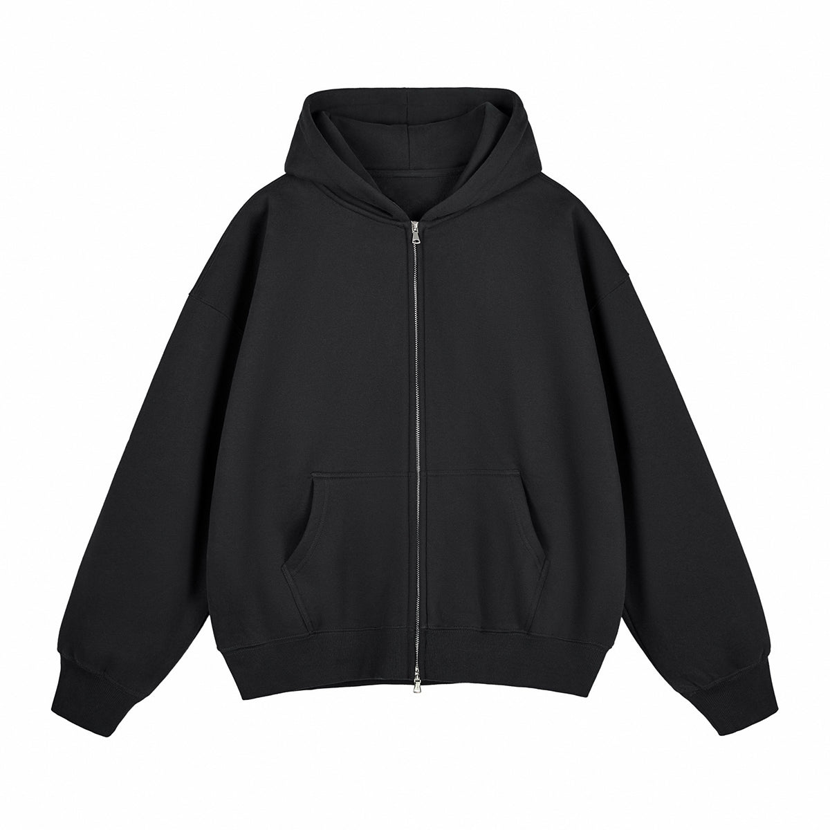 Heavyweight Double-Slider Zipper Fleece Hoodie