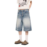 Vintage Frost Wash Button Fly Denim Shorts