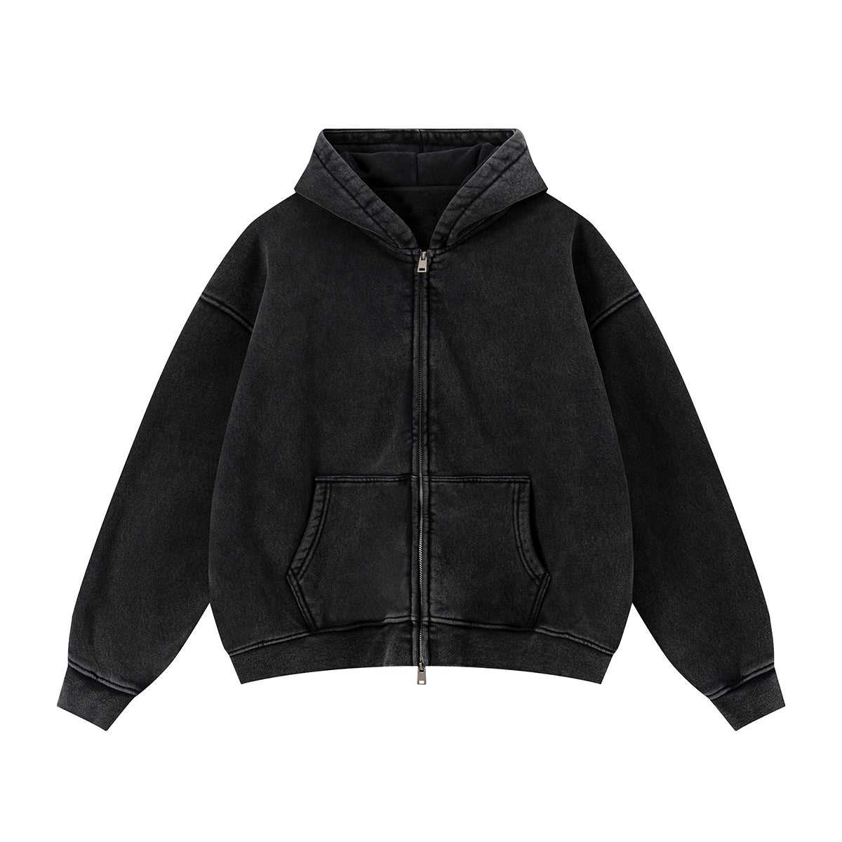 Soft Fleece Zip Up Hoodie Front Pockets