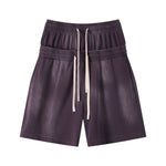 Casual Drawstring Double Waistband Shorts